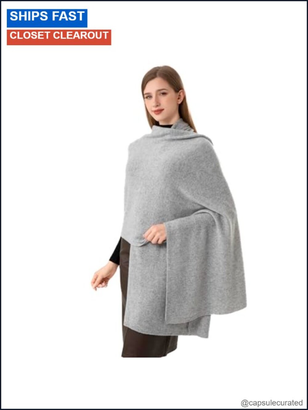 Cashmere Wool Blend Wrap Scarf Stole Travel Blanket Shawl Extra Large 87x28